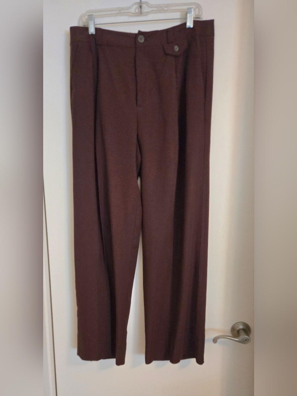 a new day Wide-Leg High Rise Maroon Trousers - Picture 2 of 5